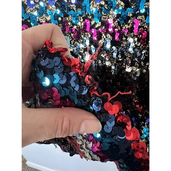Vintage 80s Adamo Disco Rainbow Sequin Top Small - Picture 6 of 6